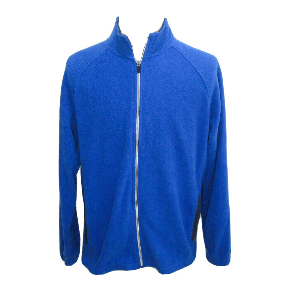 STARTER Men's (Size Large) Blue Fleece Jacket Full Zip Coat Long Sleeve Warm